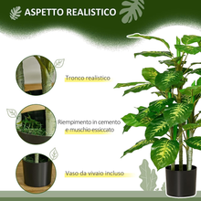 Carica l&#39;immagine nel visualizzatore di Gallery, Pflanze Künstlich Dekorativ Immergrün Mit Vase Φ17X14.5 CM Schwarz für Innenraum
