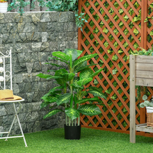 Carica l&#39;immagine nel visualizzatore di Gallery, Pflanze Künstlich Dekorativ Immergrün Mit Vase Φ17X14.5 CM Schwarz für Innenraum
