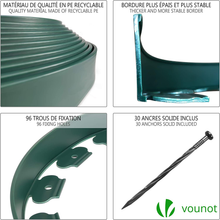 Carica l&#39;immagine nel visualizzatore di Gallery, Rand Garten Flexibel, Bordüre Blumenbeete Kunststoff, Mit 30 Nägel Von Fixation,
