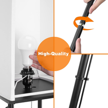 Carica l'immagine nel visualizzatore di Gallery, Modern Floor Lamp with Wooden Shelf, 3 Color Temperature Dimmable
