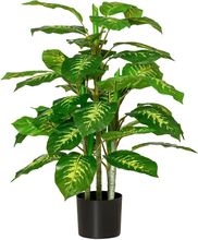 Carica l&#39;immagine nel visualizzatore di Gallery, Pflanze Künstlich Dekorativ Immergrün Mit Vase Φ17X14.5 CM Schwarz für Innenraum
