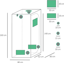 Carica l&#39;immagine nel visualizzatore di Gallery, Hydroponic Cultivation Tent in Mylar and Oxford 600D to Reflect Light G
