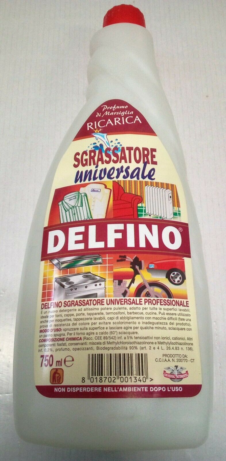 Delfino ricarica sgrassatore universale ml. 750 x 6 pezzi