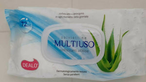 72 Salviettine MULTIUSO RINFRESCANTI Dealo Baby arricch.con Aloevera x 5 tot.360