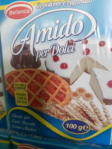 BELLANCA Amido  per Dolci e torte - 100 g - IN POLVERE RAFFINATA dispENZA X 6 PZ