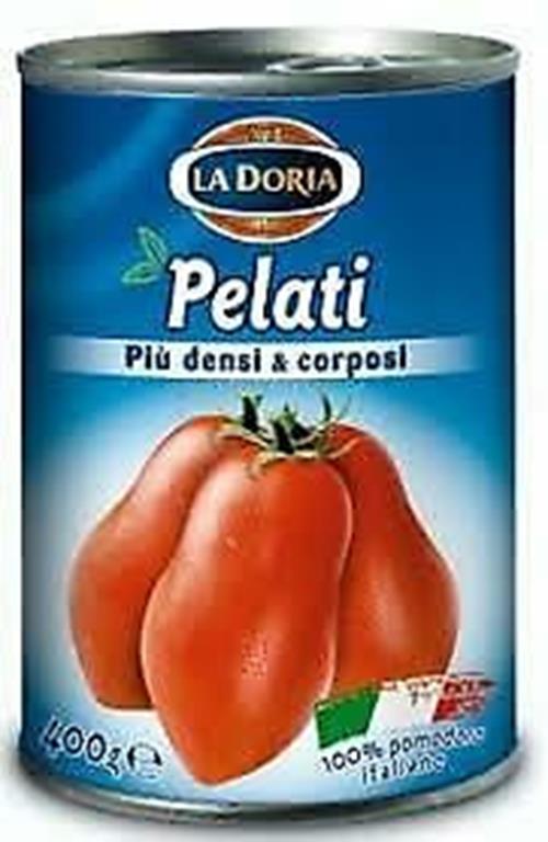 DORIA POMODORI PELATI  PIU' DENSI  &.GR 400 X 24 BARATTOLO LATTINA 100% ITALIANI