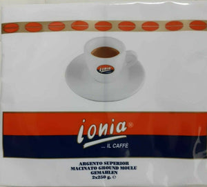 Caffe Ionia qualità Argento Super 250X2gr,500X4 2KG ESPRESmacinato misc SICILIA