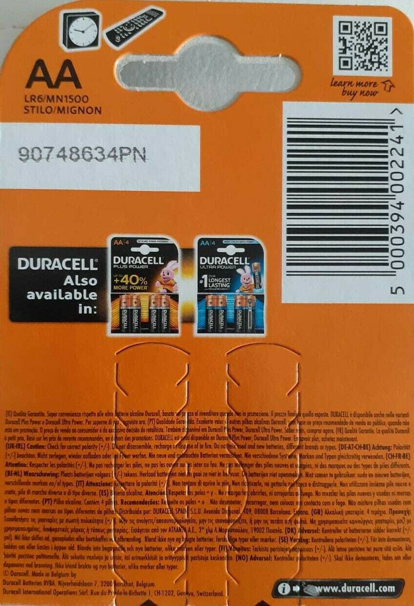 4 BLISTER X 4-  16 pile batterie STILO AAA DURACELL Simply