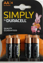 Carica l&#39;immagine nel visualizzatore di Gallery, 4 BLISTER X 4-  16 pile batterie STILO AAA DURACELL Simply
