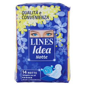 12 PACCHI  LINES IDEA NOTTE RIPIEGATO CON ALI IPOALLERGENICO X 14