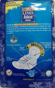 12 PACCHI  LINES IDEA NOTTE RIPIEGATO CON ALI IPOALLERGENICO X 14