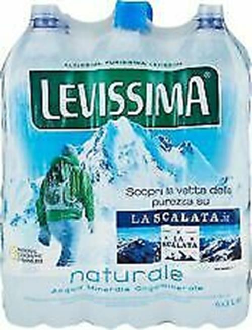 ACQUA NATURALE LEVISSIMA LT. 2 X 6 BOTTIGLIE Oligominerale DALLE MONTAGNE ALPI