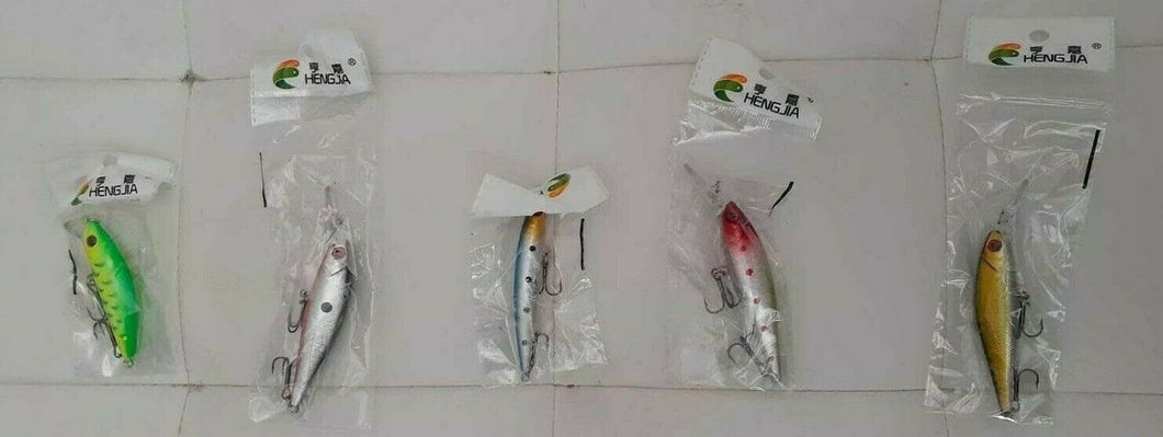 5 PEZZI ART spinning pesca mare lago esca artificiale traina spigola serra lucci