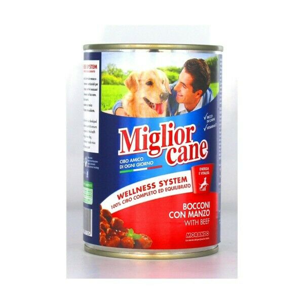 MIGLIOR CANE BOCCONCINI MANZO GR 400X16 PZ WITH BEEF 100% COMPLETO MORANDO