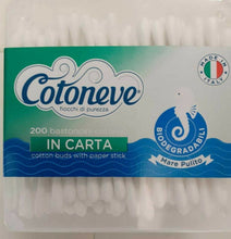 Carica l&#39;immagine nel visualizzatore di Gallery, 5X200 Cotton Fioc BastoncCotonati Biodegradabili Igien.Orecchie Ovat.ITALY1000PZ
