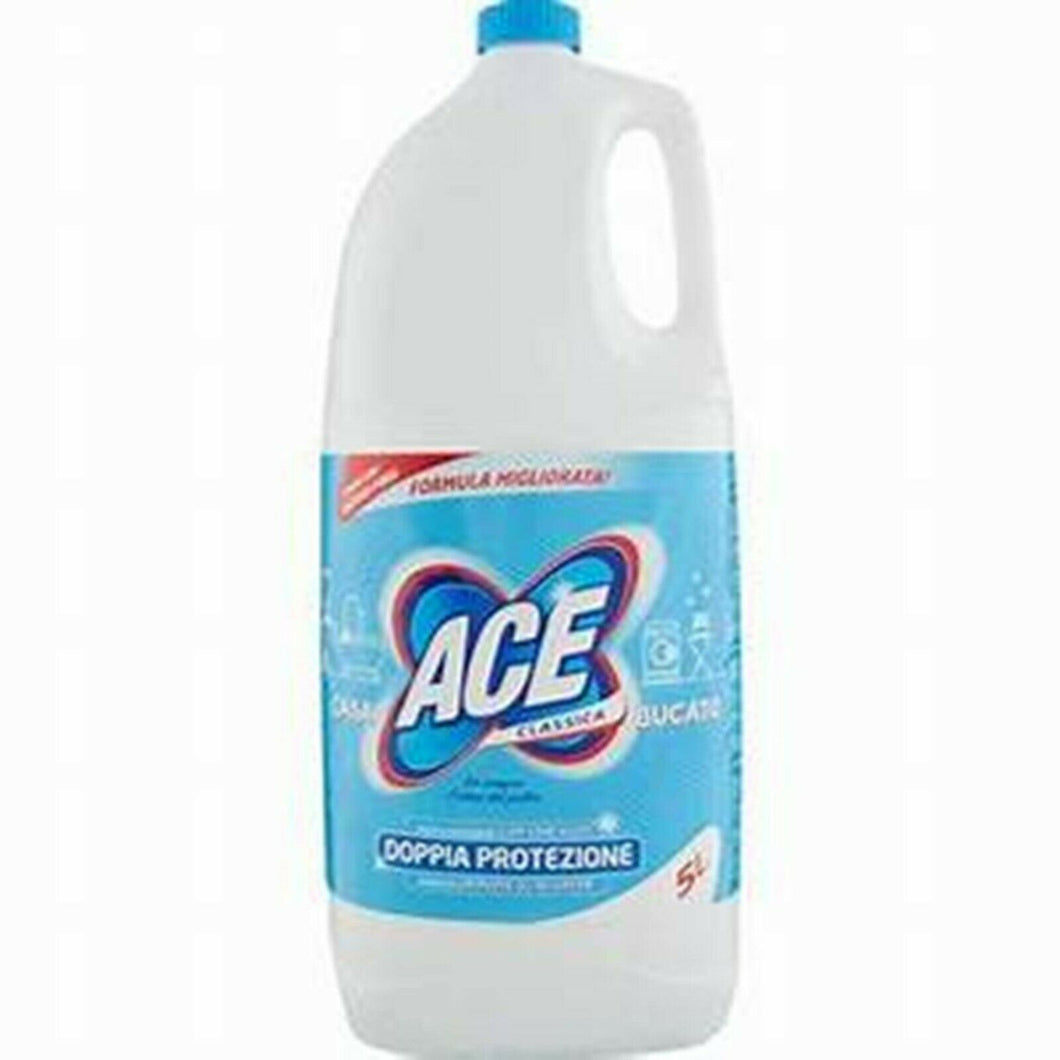 Ace Candeggina Classica 5 lt Sbiancante Pulizie Biancheria DOPPIA PROTEZ.IGIENIZ