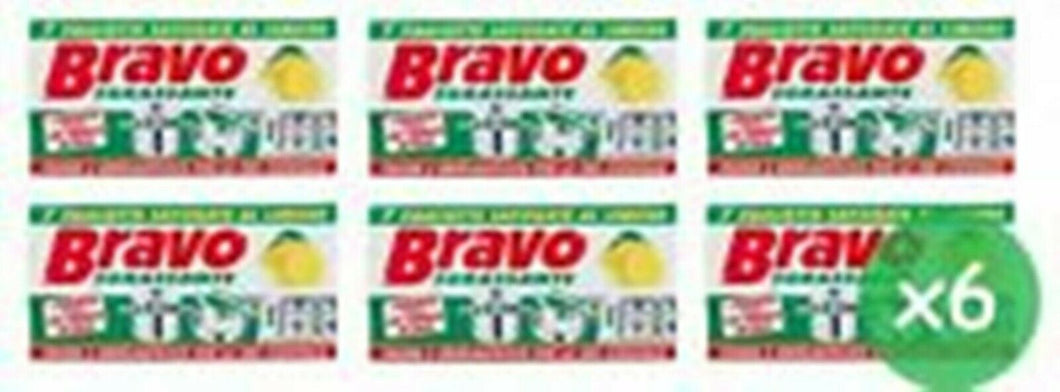 PAGLIETTE SPUGNE SAPONATE AL LIMONE SGRASSANTI BRAVO 6 PACCHI DA 6 PEZZI TOT.42