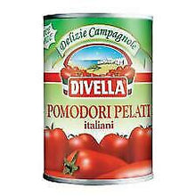 Carica l&#39;immagine nel visualizzatore di Gallery, DIVELLA POMODORI PELATI 100% PRODOTTO ITALIANO 24 BARATTOLI DA 400gr tot kg 9,6
