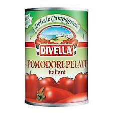 DIVELLA POMODORI PELATI 100% PRODOTTO ITALIANO 24 BARATTOLI DA 400gr tot kg 9,6