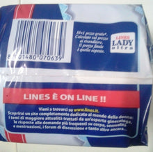 Carica l&#39;immagine nel visualizzatore di Gallery, Lines Lady ultra notte ali 11 assorbenti x 6 confezioni
