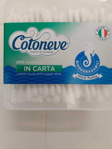 5X200 Cotton Fioc BastoncCotonati Biodegradabili Igien.Orecchie Ovat.ITALY1000PZ