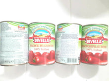 Carica l&#39;immagine nel visualizzatore di Gallery, DIVELLA POMODORI PELATI 100% PRODOTTO ITALIANO 24 BARATTOLI DA 400gr tot kg 9,6
