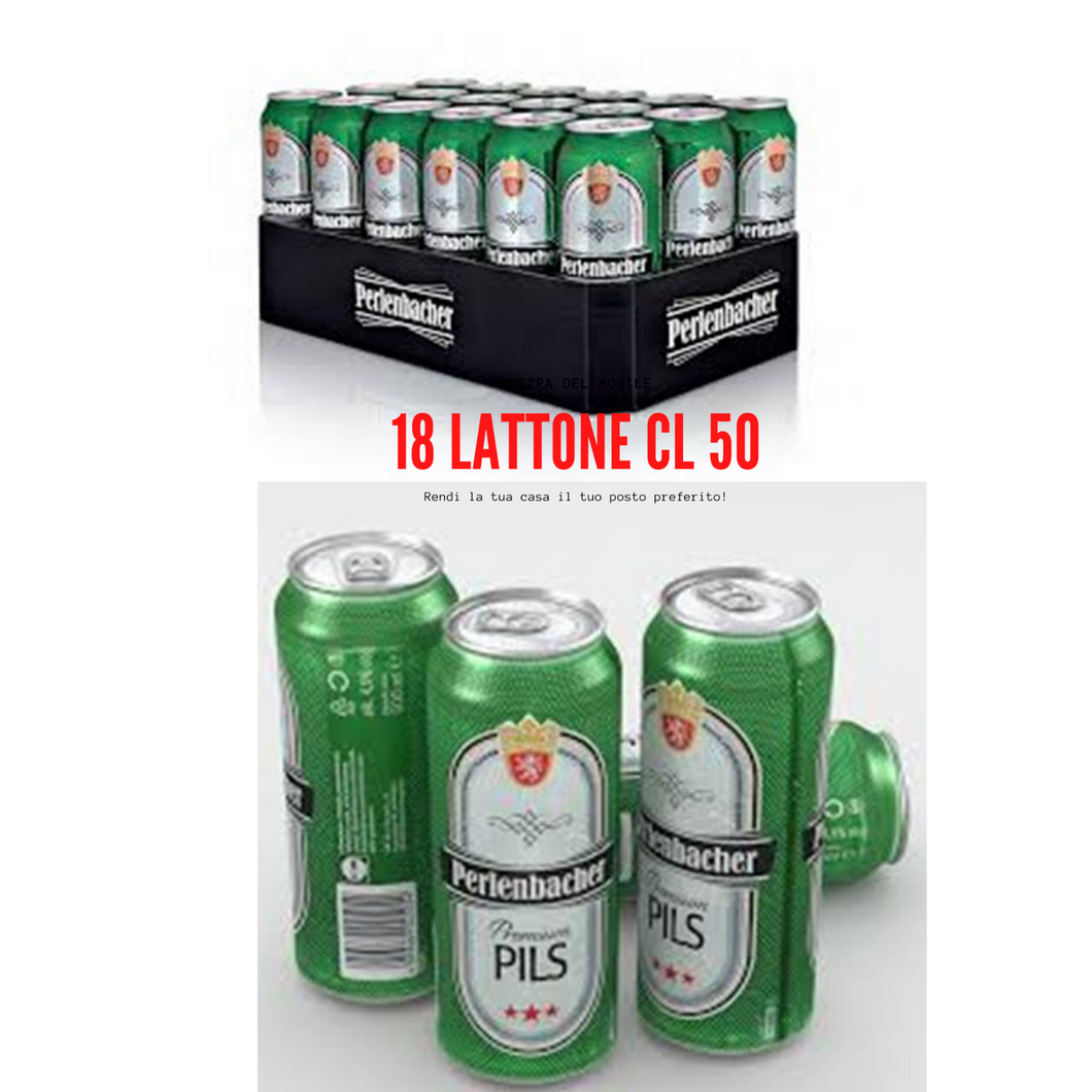 Birra PERLENBACHER PREMIUM PILS LATTINA DA CL 50 X 18 4,9% GERMAN LAGER TEDESCA