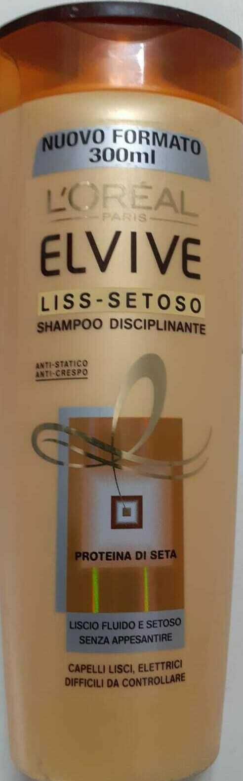 4 PEZZI L'OREAL ELVIVE SHAMPOO LISS SETOSO  ML300 PER CAPELLI LISCI,E DIFFICILI