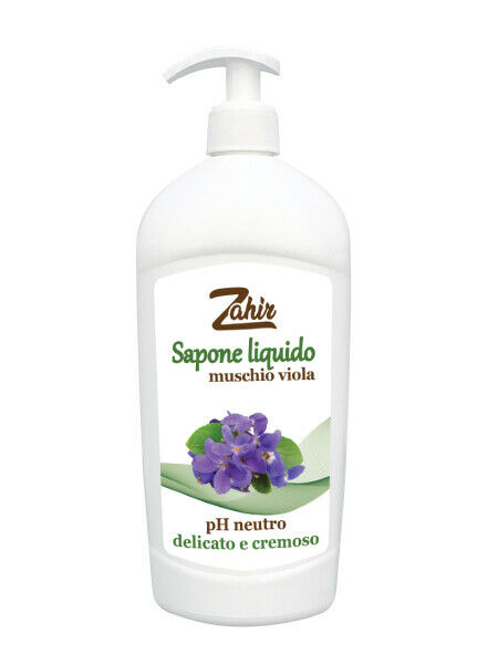 12XZAHIR SAPONE LIQUIDO - MUSCHIO VIOLA -ML.750 PH NEUTRO DELICATO E CREM.LT9,00