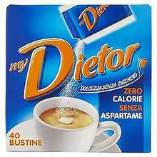 Carica l&#39;immagine nel visualizzatore di Gallery, 6 PACCHI DOLCIFICANTE DIETOR 240 BUSTINE BOX ZERO CALORIE ZUCCHERO NO ASPARTAME
