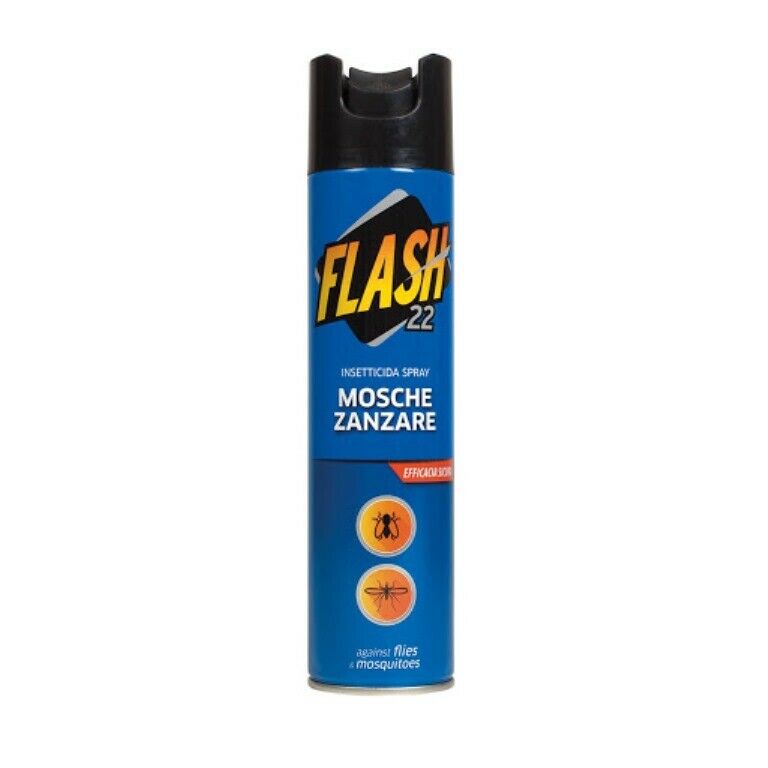 Flash Insetticida Spray 22  Mosche e Zanzare Insetti Profumato 250 ml x 3 pezzi