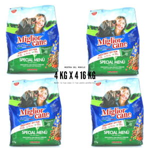 4 PEZZI MIGLIOR CANE 4 Kg  Crocchette Manzo Cibo Per cani POLLO E VERDURE 16 KG