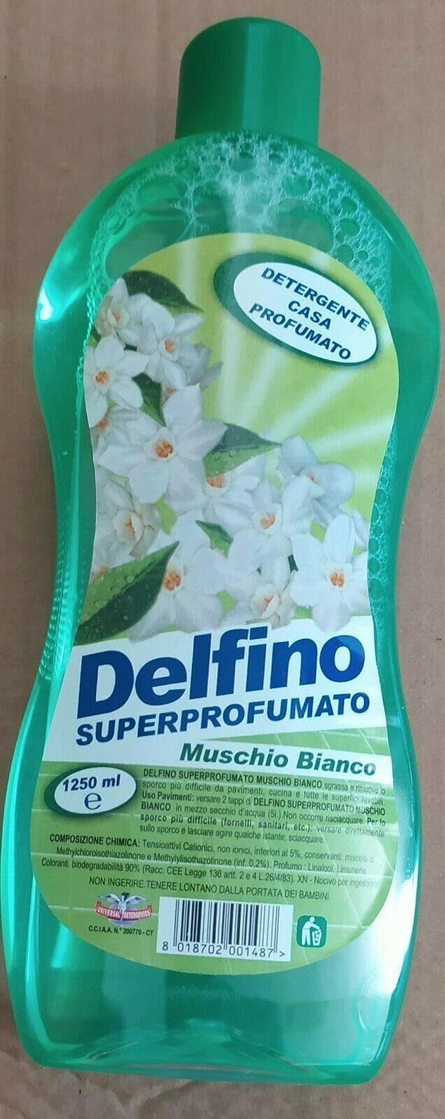 DELFINO muschio bianco 1250 mL detergente profumato per la casa x 3 bott