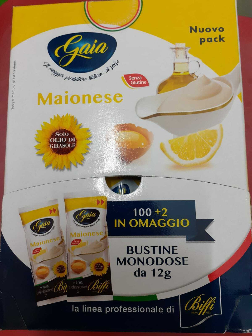 204 BUSTINE DI KETCHUP E MAIONESE IN MONOD. DA 12 GR  MONO PORZ. GAIA NO GLUTINE