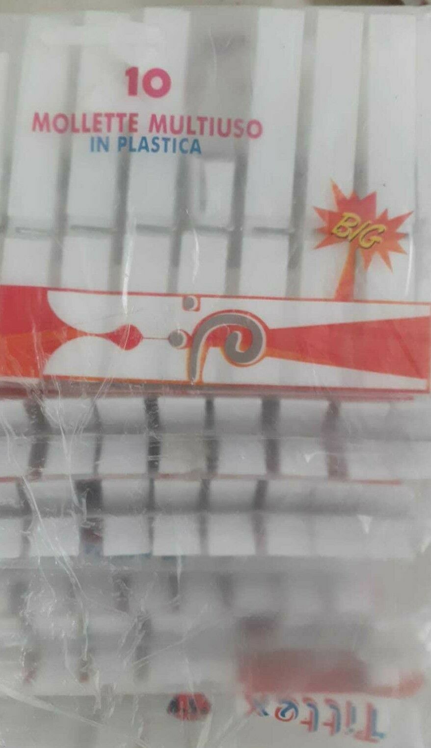 MOLLETTE BUCATO PINZE ANTIRUGGINE IN PLASTICA STENDI BIANCHERIA 10 pezzi x 6 -60