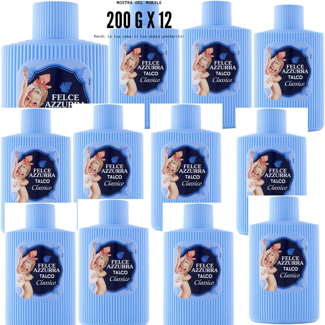 Barattoli Talco profumo Classico Felce Azzurra Barattolo GR.200 X 12 Borotalco