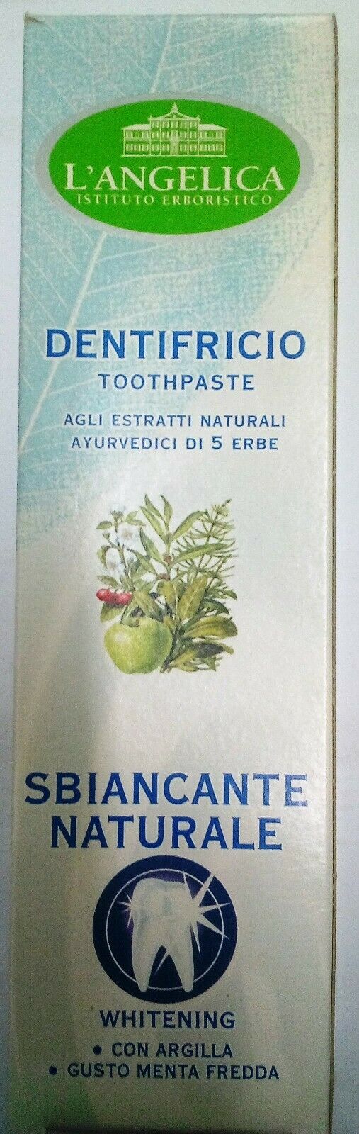 Dentifricio L'angelica sbiancante naturale ml. 75 x 12 pezzi