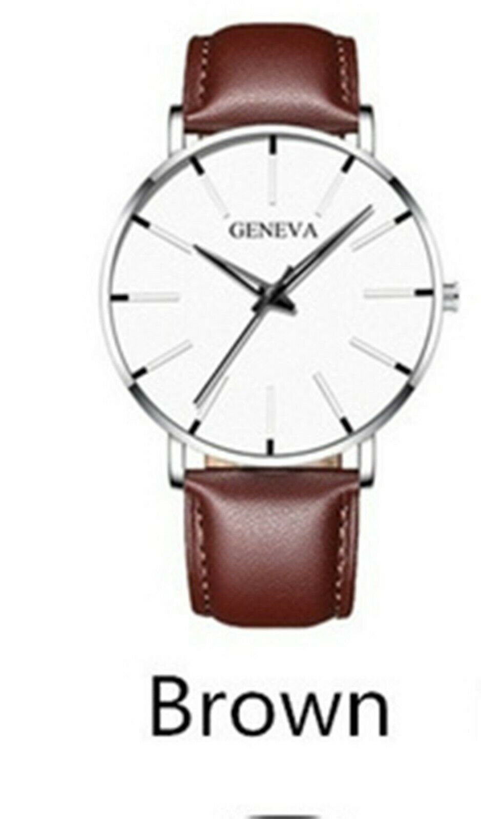 OROLOGIO GENEVA UOMO DONNA CINTURINO   MARRONE