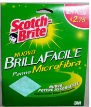 Carica l&#39;immagine nel visualizzatore di Gallery, Panno Brillafacile Microfibra Scotch Brite cm. 36x36  x 4 CONFEZIONI
