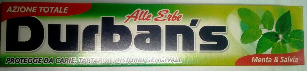 Dentifricio Durban's alle erbe menta e salvia ml. 75 x 12 pezzi