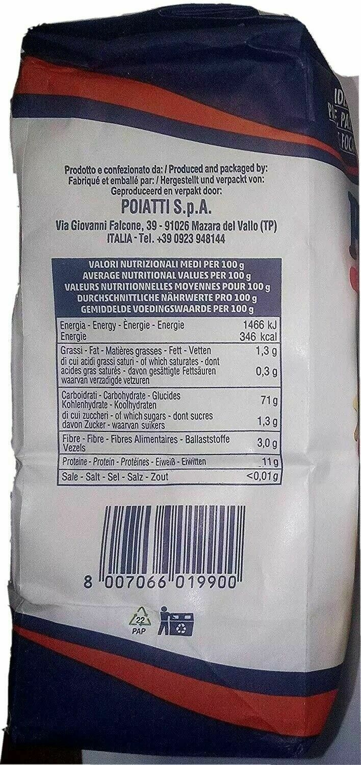 FARINA SEMOLA RIMACINATA DI GRANO DURO POIATTI KG.5