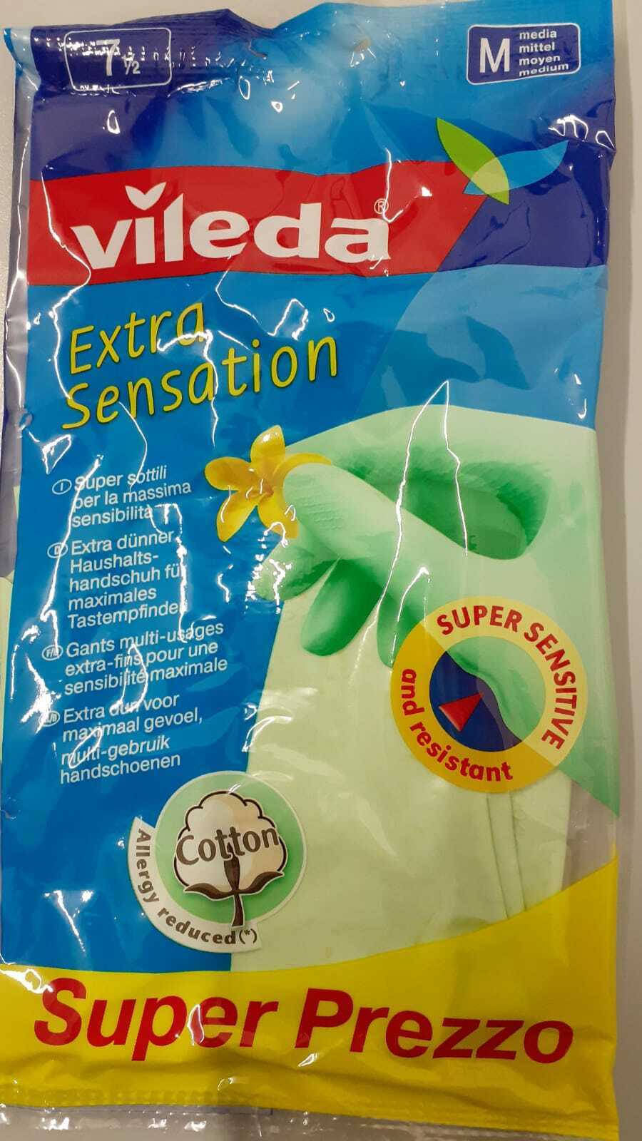 GUANTI CUCINA VILEDA EXTRA SENSATION MISURA M MEDIA SUPER SOTTILI E SENSIBILI