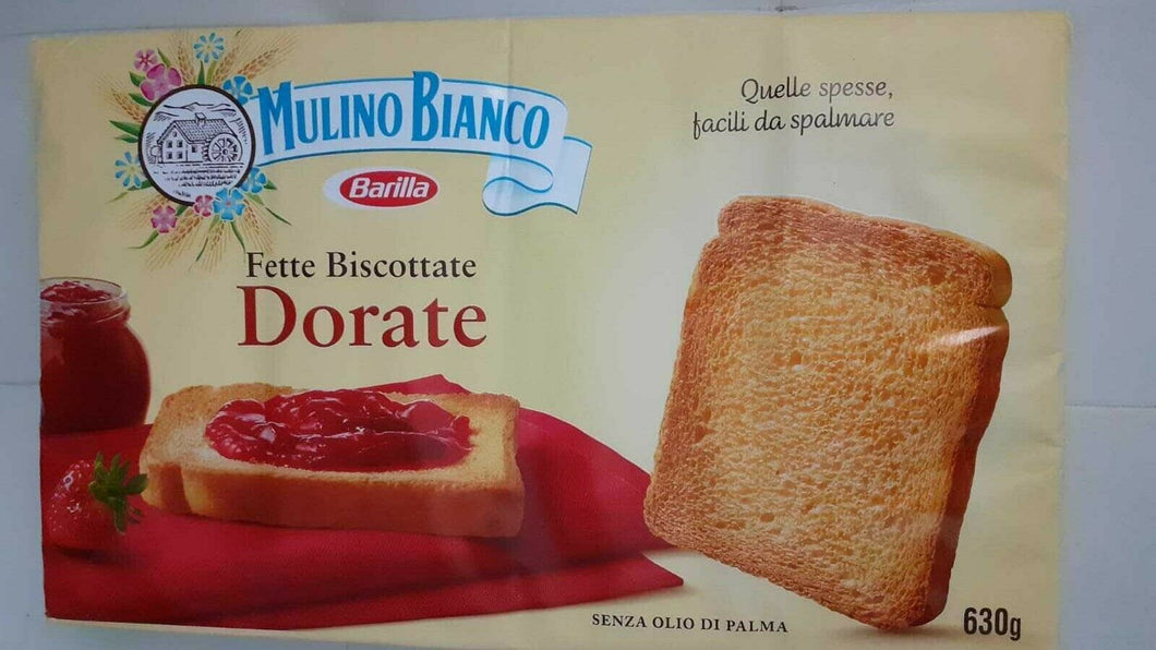 MULINO BIANCO FETTE BISCOTTATE LE DORATE X 72DA  630 GRAMMI X 4 TOT 288 FETTE