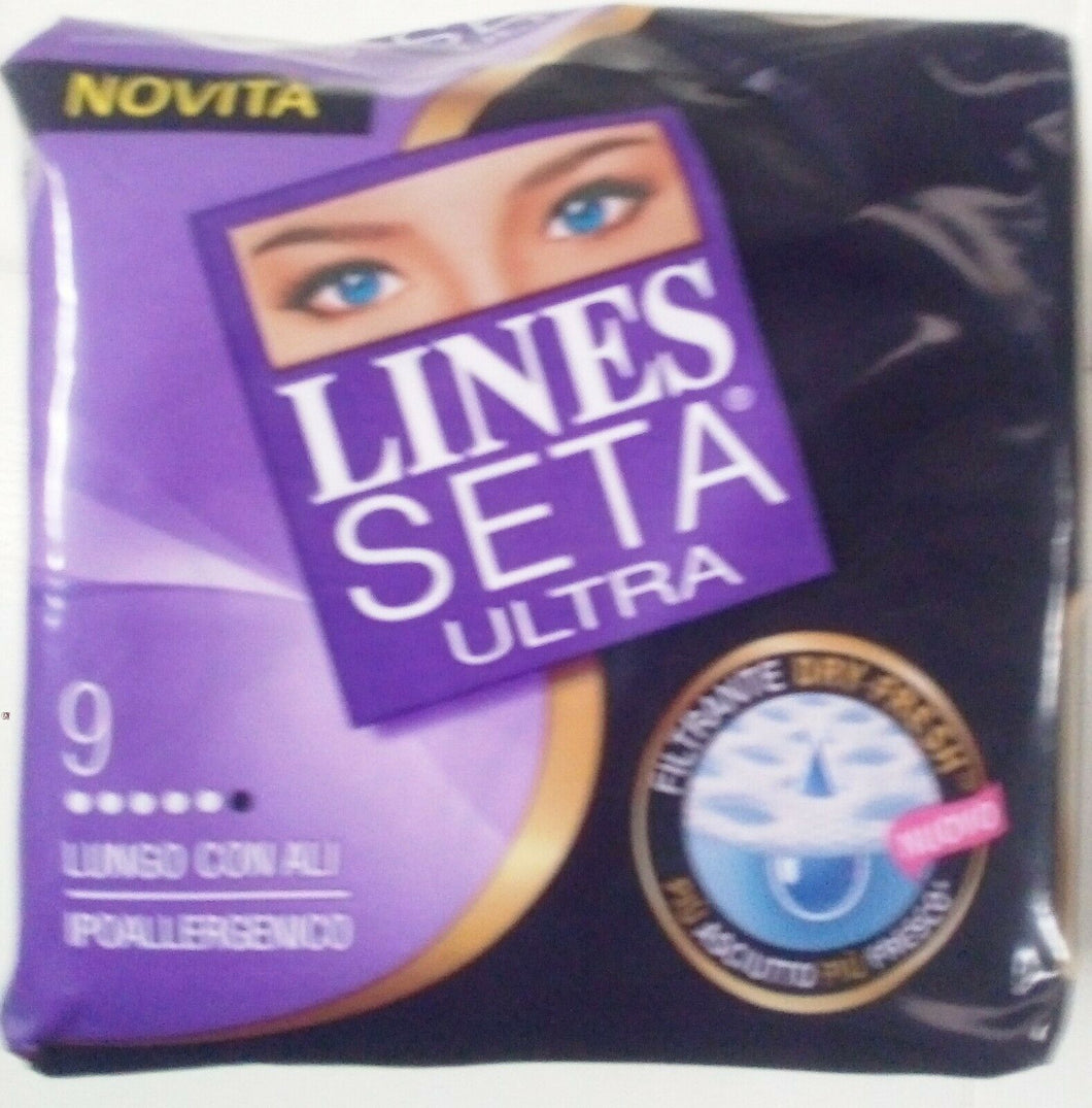 Lines Seta ultra Lungo con ali 9 assorbenti x 6 confezioni