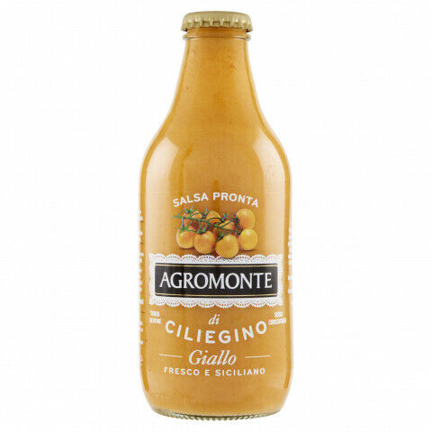 SALSA DI POMODORO CILIEGINO GIALLO AGROMONTE 12 BOTTIGLIE DA 330 GRAMMI SICILIA