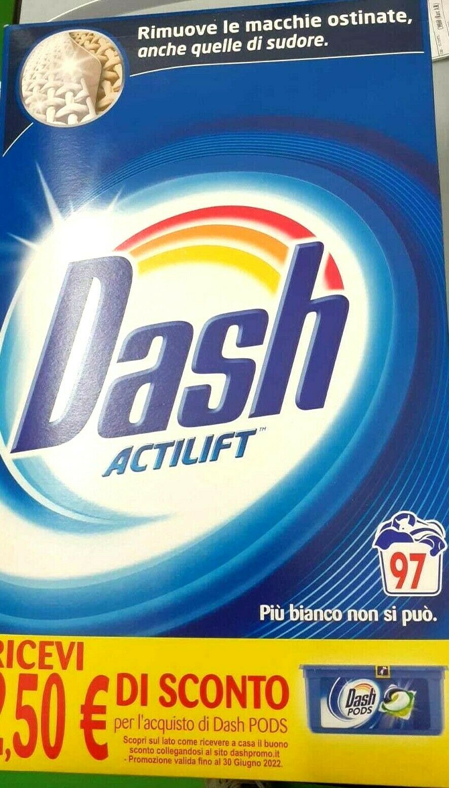 DASH FUSTONE ACTILIF 97 MISURINI RIMUOVE OGNI MACCHIA E SUDORE BIANCO PIU'