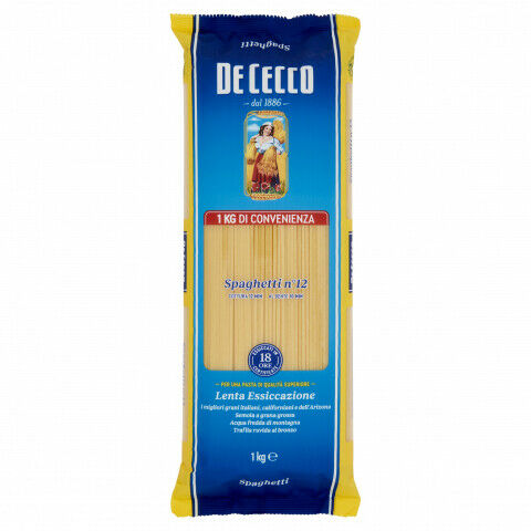 3 PZ DA KG 1  PASTA DE CECCO SPAGHETTI N 12 GR 1000   1 KG X 3  KG 3 N. 12