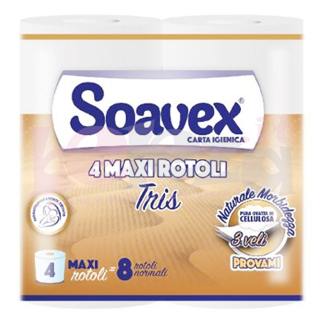 Soavex Carta Igienica Tris - 4 Rotoli