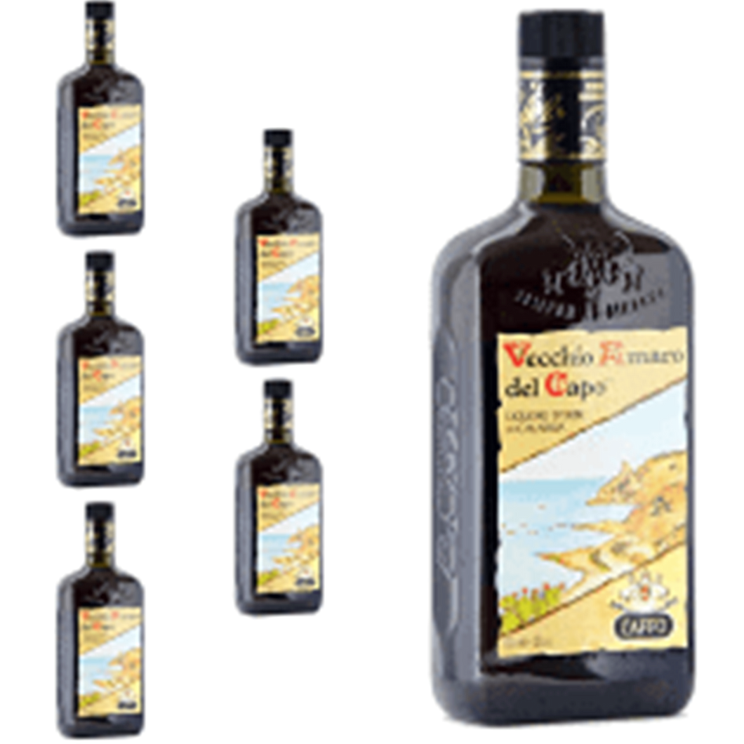 6 Bottiglie VECCHIO AMARO DEL CAPO Caffo LT. 0,7 CL. 70 Cartone Liquore CALABRIA