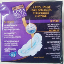 Carica l&#39;immagine nel visualizzatore di Gallery, Lines Seta ultra Lungo con ali 9 assorbenti x 6 confezioni
